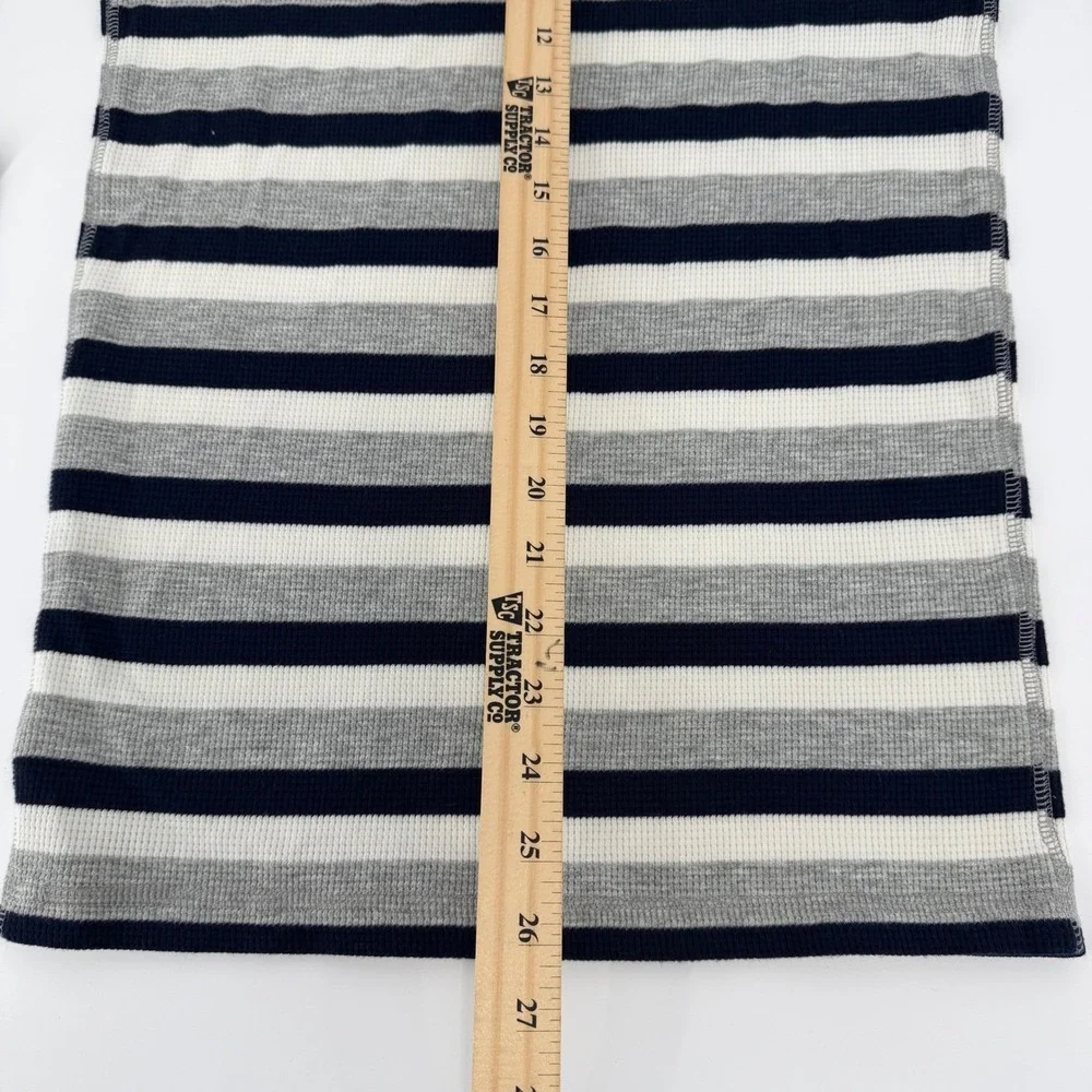 Polo Ralph Lauren Mens Small Sleepwear Thermal Shirt Striped Waffle Knit Grey S